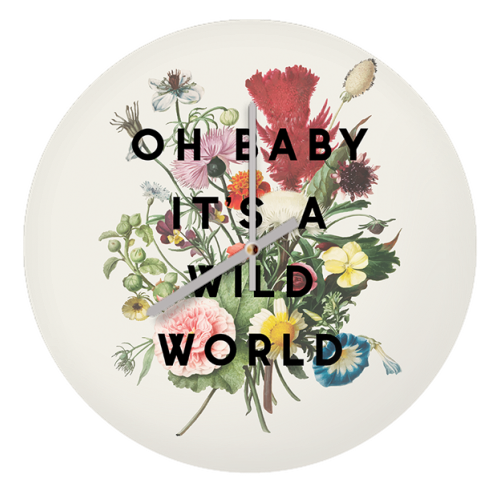 Oh Baby It's A Wild World - quirky wall clock by The 13 Prints