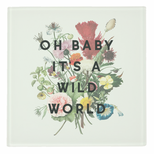 Oh Baby It's A Wild World - personalised beer coaster by The 13 Prints