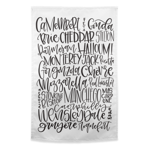 Cheese - funny tea towel by Teeny Letters