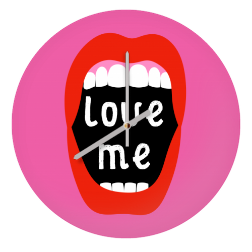 Love Me ! - quirky wall clock by Adam Regester