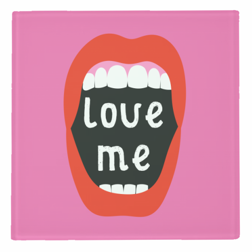 Love Me ! - personalised beer coaster by Adam Regester
