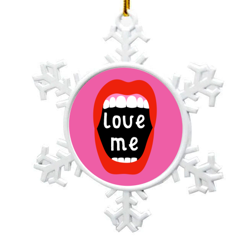 Love Me ! - snowflake decoration by Adam Regester