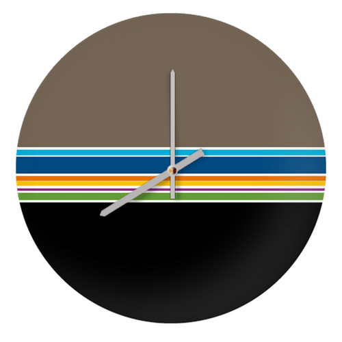Stripes on the horizon - quirky wall clock by deborah Withey