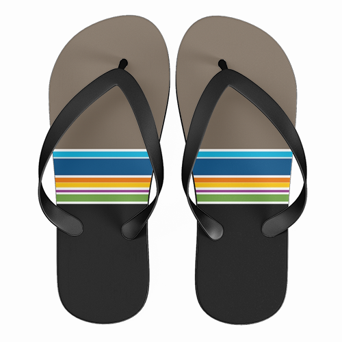 Stripes on the horizon - funny flip flops by deborah Withey