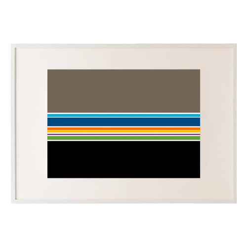 Stripes on the horizon - framed poster print by deborah Withey