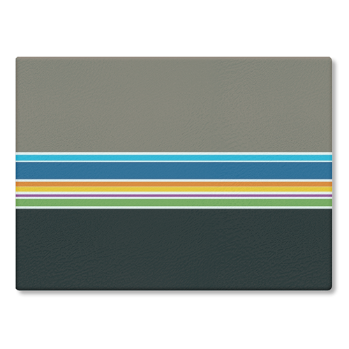 Stripes on the horizon - glass chopping board by deborah Withey