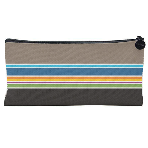 Stripes on the horizon - flat pencil case by deborah Withey