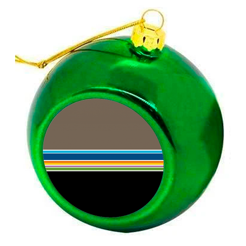 Stripes on the horizon - colourful christmas bauble by deborah Withey