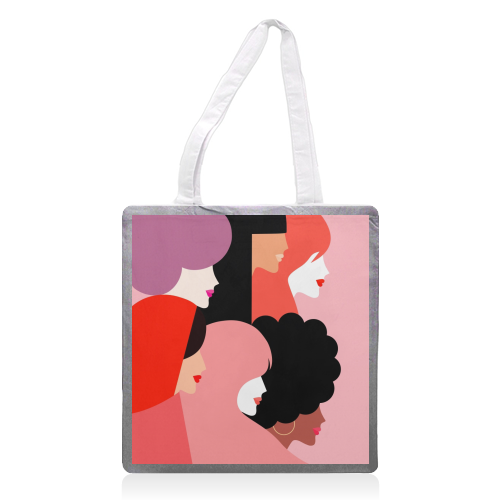 Girl Power 'We Persist' Coral - printed tote bag by Dominique Vari