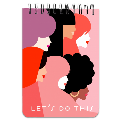 Girl Power 'We Persist' Coral - personalised A4, A5, A6 notebook by Dominique Vari