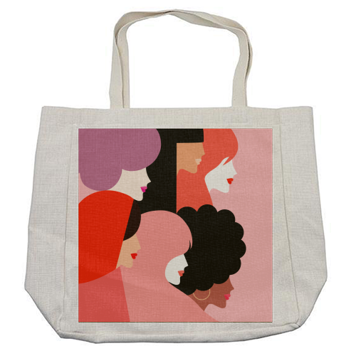Girl Power 'We Persist' Coral - cool beach bag by Dominique Vari