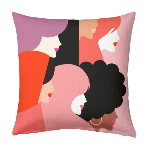 Girl Power 'We Persist' Coral - designed cushion by Dominique Vari