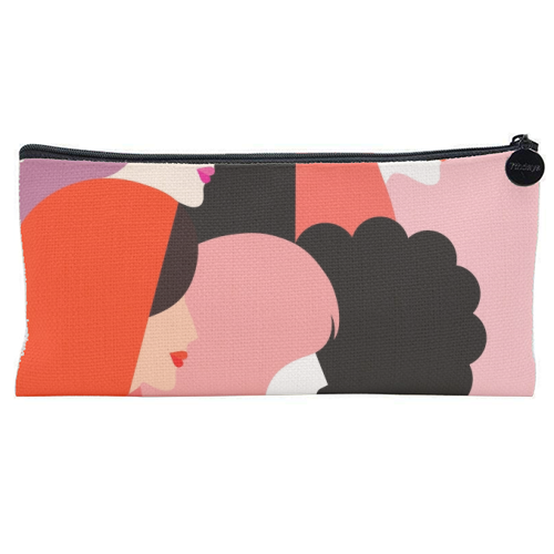 Girl Power 'We Persist' Coral - flat pencil case by Dominique Vari