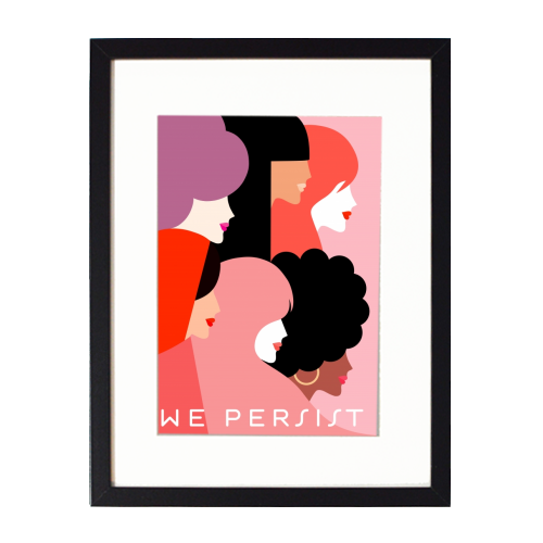Girl Power 'We Persist' Coral - framed poster print by Dominique Vari