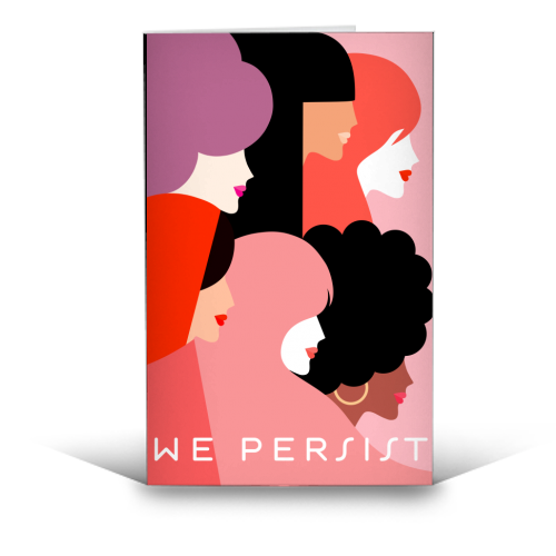 Girl Power 'We Persist' Coral - funny greeting card by Dominique Vari