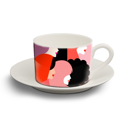 Girl Power 'We Persist' Coral - personalised cup and saucer by Dominique Vari