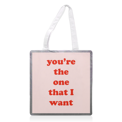 You're the one that I want - printed tote bag by Adam Regester