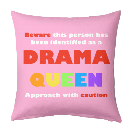 Caution Drama Queen - designed cushion by Adam Regester
