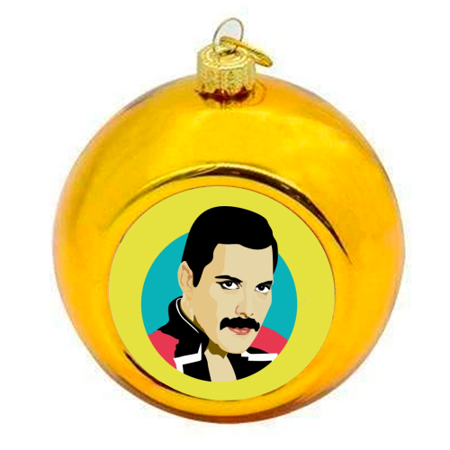 Freddie Mercury - colourful christmas bauble by SABI KOZ