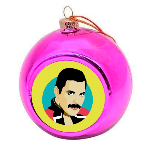 Freddie Mercury - colourful christmas bauble by SABI KOZ