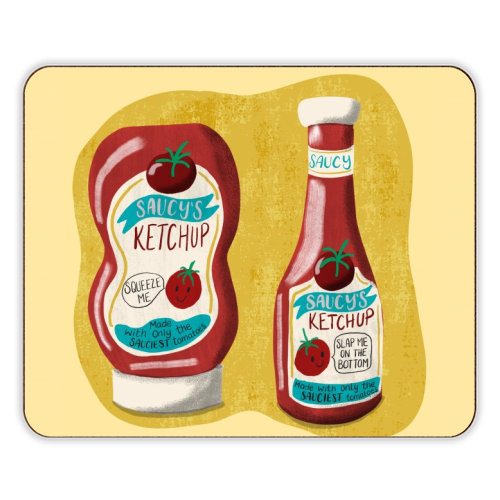 Saucy Ketchup Bottles - designer placemat by Sarah Wilkinson