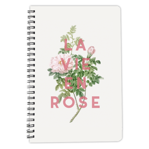 La vie en rose - personalised A4, A5, A6 notebook by The 13 Prints