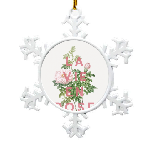 La vie en rose - snowflake decoration by The 13 Prints