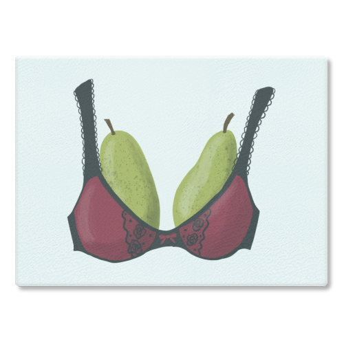 You have a Lovely Pear - glass chopping board by Sarah Wilkinson