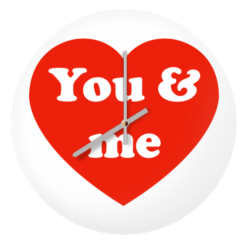 I Love You & Me - quirky wall clock by Adam Regester