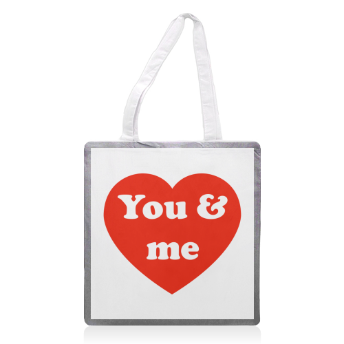 I Love You & Me - printed tote bag by Adam Regester