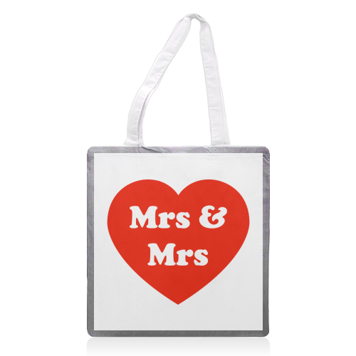 Mrs & Mrs - printed tote bag by Adam Regester