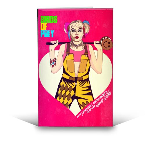 DC Universe - Birds of Prey - Harley Quinn. - funny greeting card by Danny Welch