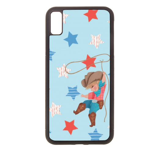 Young Cowboy Playing with his Lasso - Stylish phone case by Tina Macnaughton