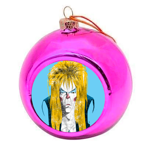 David Bowie - Labyrinth - colourful christmas bauble by Alexander Jackson
