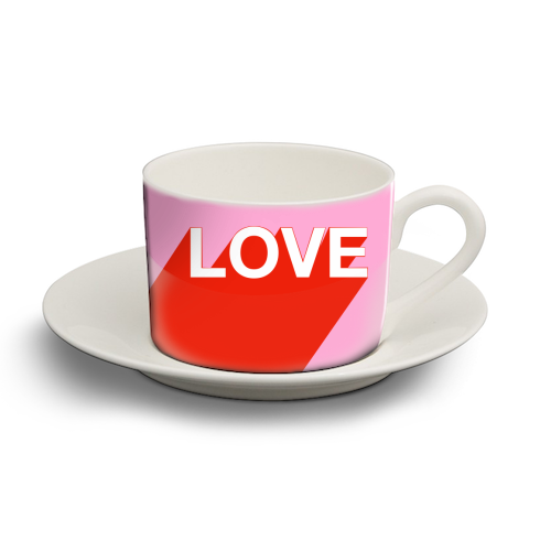 The Word Is Love - personalised cup and saucer by Adam Regester