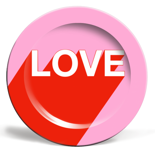 The Word Is Love - ceramic dinner plate by Adam Regester