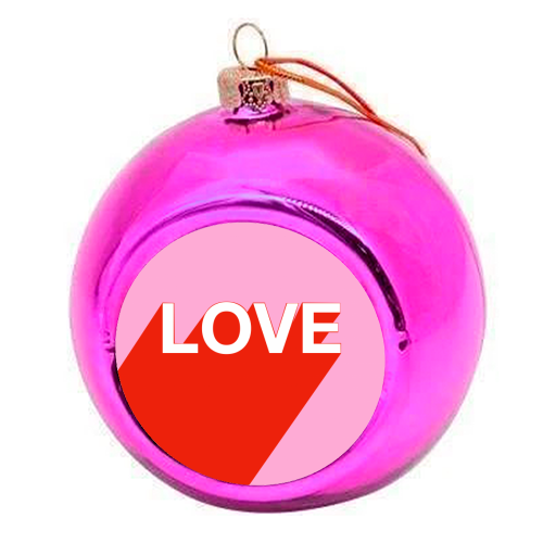 The Word Is Love - colourful christmas bauble by Adam Regester