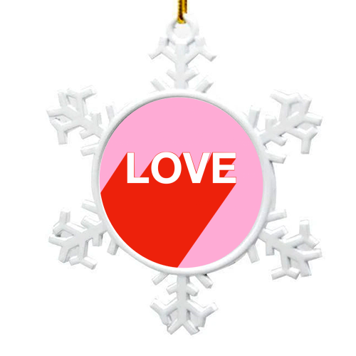 The Word Is Love - snowflake decoration by Adam Regester