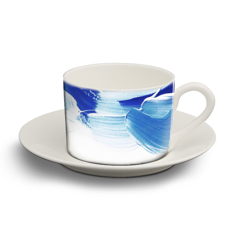 Classic Blue Brush Stroke #pantone2020 - personalised cup and saucer by Dominique Vari