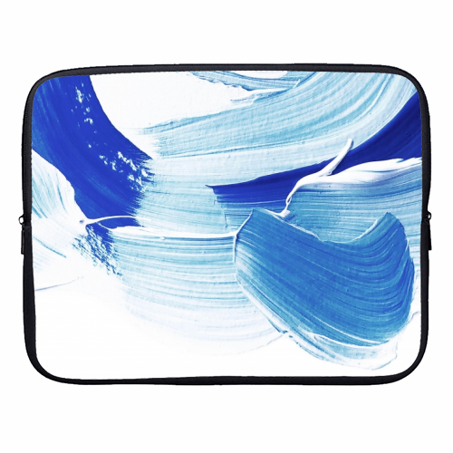 Classic Blue Brush Stroke #pantone2020 - designer laptop sleeve by Dominique Vari