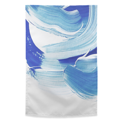Classic Blue Brush Stroke #pantone2020 - funny tea towel by Dominique Vari