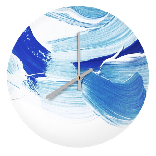 Classic Blue Brush Stroke #pantone2020 - quirky wall clock by Dominique Vari