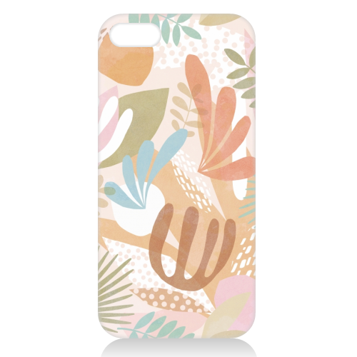 "Tropical Boho Jungle Pattern 1 Peach, Pink, turquoise" - unique phone case by Dominique Vari