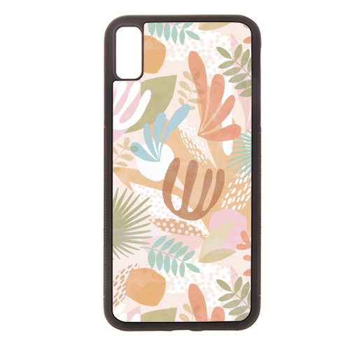 "Tropical Boho Jungle Pattern 1 Peach, Pink, turquoise" - stylish phone case by Dominique Vari