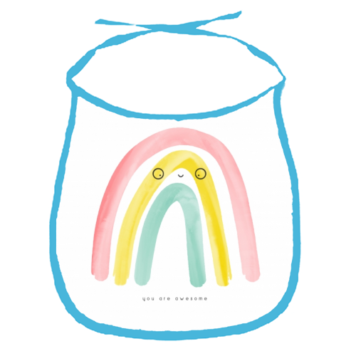 Awesome Rainbow - funny baby bib by Alice Palazon