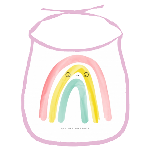 Awesome Rainbow - funny baby bib by Alice Palazon