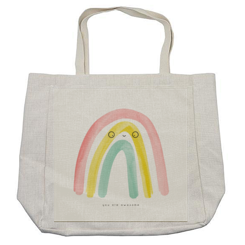 Awesome Rainbow - cool beach bag by Tess Shearer