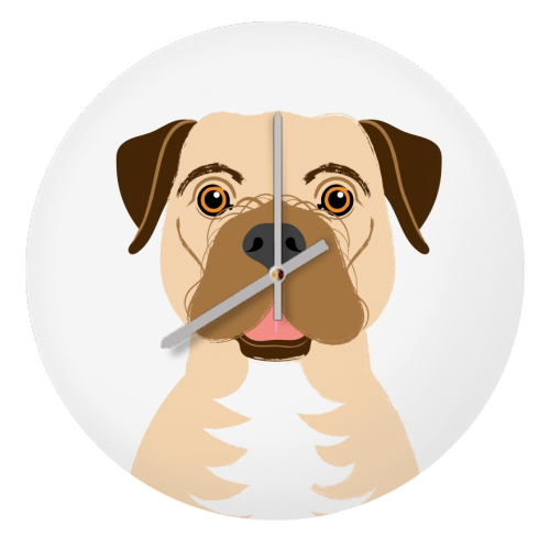 Border Terrier Dog Illustrative Portrait - quirky wall clock by Adam Regester