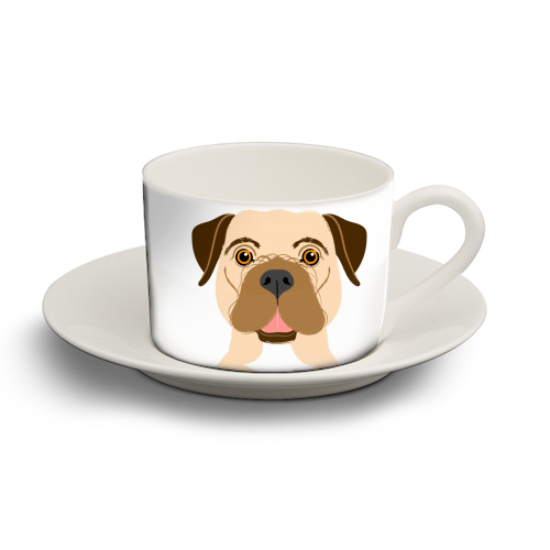 Border Terrier Dog Illustrative Portrait - personalised cup and saucer by Adam Regester