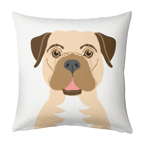 Border Terrier Dog Illustrative Portrait - designed cushion by Adam Regester